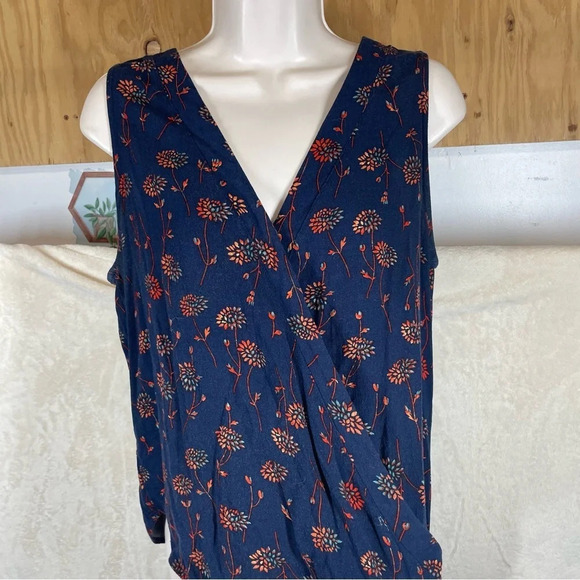 Universal Thread Sz M Floral surplice Tie Waist Boho Peasant Blouse top rayon - Picture 5 of 10